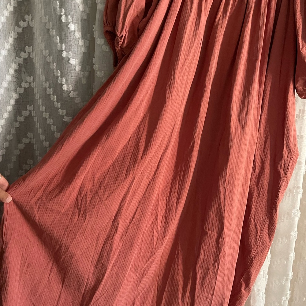 FSOT - Rudy Jude Rust Gather Dress 100% organic cotton - xs - Picture 15 of 17